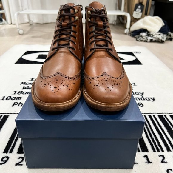 Warfield & Grand Bishop Cognac Lace Up Leather Boots